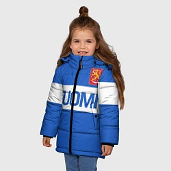 Куртка зимняя для девочки Сборная Финляндии: домашняя форма, цвет: 3D-светло-серый — фото 2
