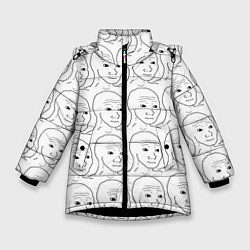 Куртка зимняя для девочки I Know That Feel Bro, цвет: 3D-черный