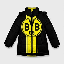 Куртка зимняя для девочки BVB, цвет: 3D-черный