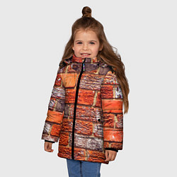 Куртка зимняя для девочки Кирпичи, цвет: 3D-черный — фото 2
