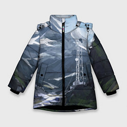 Куртка зимняя для девочки Горы Алтая, цвет: 3D-черный