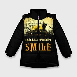 Куртка зимняя для девочки Smile, цвет: 3D-черный