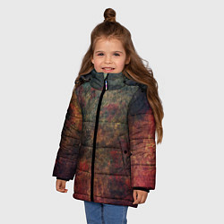 Куртка зимняя для девочки Металлические краски, цвет: 3D-черный — фото 2