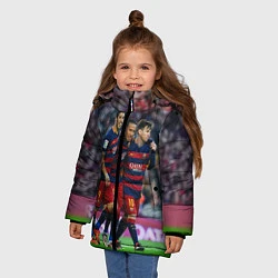 Куртка зимняя для девочки Barcelona5, цвет: 3D-черный — фото 2