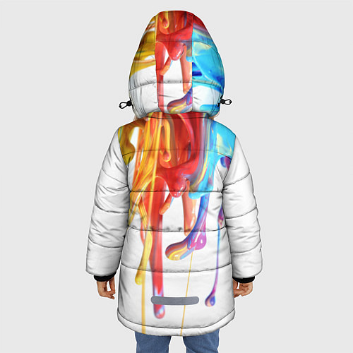 Зимняя куртка для девочки Краска / 3D-Светло-серый – фото 4