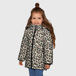 Куртка зимняя для девочки Шкура леопарда, цвет: 3D-черный — фото 2