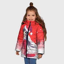 Куртка зимняя для девочки Аниме-снегурочка, цвет: 3D-черный — фото 2