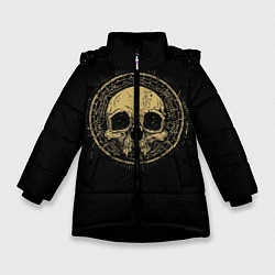 Куртка зимняя для девочки Череп, цвет: 3D-черный