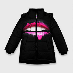 Куртка зимняя для девочки Гламур, цвет: 3D-черный