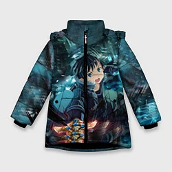Куртка зимняя для девочки Мастера меча онлайн, цвет: 3D-черный