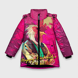 Куртка зимняя для девочки Happy Richards year!, цвет: 3D-черный