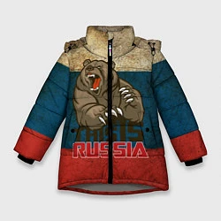Куртка зимняя для девочки This is Russia, цвет: 3D-светло-серый