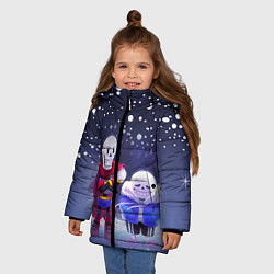 Куртка зимняя для девочки Sans & Papyrus, цвет: 3D-черный — фото 2