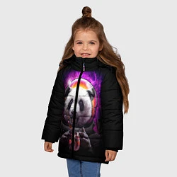 Куртка зимняя для девочки Panda Cosmonaut, цвет: 3D-черный — фото 2