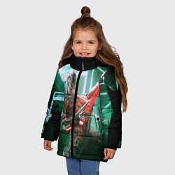 Куртка зимняя для девочки Iron Maiden: Rocker Robot, цвет: 3D-красный — фото 2