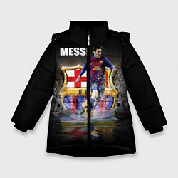 Куртка зимняя для девочки Messi FCB, цвет: 3D-черный