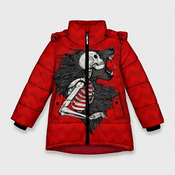 Куртка зимняя для девочки Wolf Rage, цвет: 3D-красный