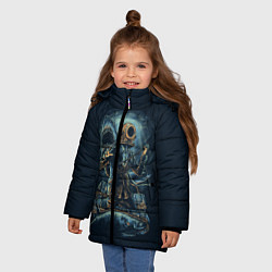 Куртка зимняя для девочки Подводная охота, цвет: 3D-красный — фото 2