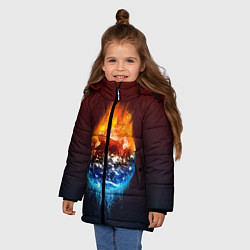 Куртка зимняя для девочки Огонь против воды, цвет: 3D-красный — фото 2