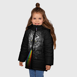 Куртка зимняя для девочки Космический тигр, цвет: 3D-черный — фото 2