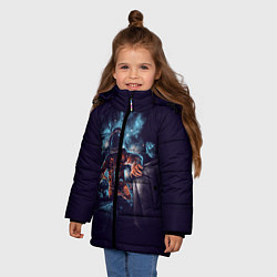 Куртка зимняя для девочки Неизвестная галактика, цвет: 3D-красный — фото 2