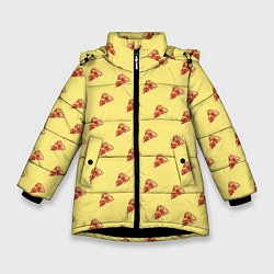 Куртка зимняя для девочки Рай пиццы, цвет: 3D-черный