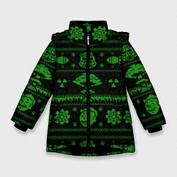 Куртка зимняя для девочки Ядерная зима, цвет: 3D-черный