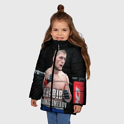 Куртка зимняя для девочки Хабиб Нурмагомедов, цвет: 3D-черный — фото 2