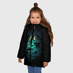 Куртка зимняя для девочки Подводный мир, цвет: 3D-черный — фото 2