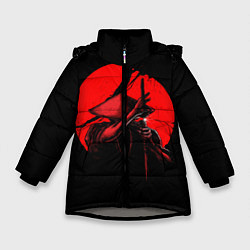 Куртка зимняя для девочки Сила самурая, цвет: 3D-светло-серый