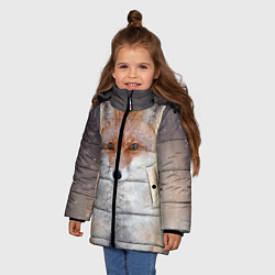 Куртка зимняя для девочки Лисенок в снегу, цвет: 3D-светло-серый — фото 2