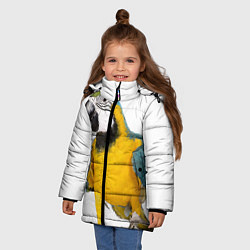 Куртка зимняя для девочки Попугай ара, цвет: 3D-черный — фото 2