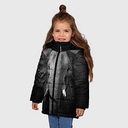 Куртка зимняя для девочки Взгляд слона, цвет: 3D-черный — фото 2