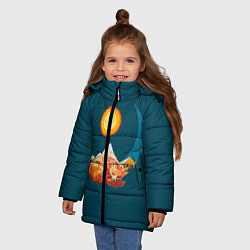 Куртка зимняя для девочки Лиса под солнцем, цвет: 3D-черный — фото 2