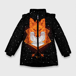 Куртка зимняя для девочки Огненный лис, цвет: 3D-черный