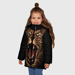 Куртка зимняя для девочки Львиный рык, цвет: 3D-красный — фото 2