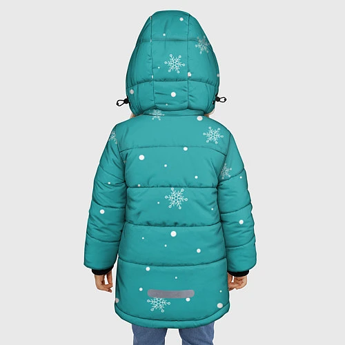 Зимняя куртка для девочки Пингвинчик на коньках / 3D-Светло-серый – фото 4