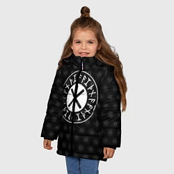 Куртка зимняя для девочки Защита Одина, цвет: 3D-черный — фото 2