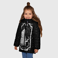 Куртка зимняя для девочки Ночная магия, цвет: 3D-светло-серый — фото 2