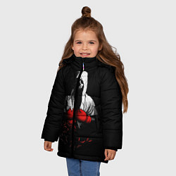 Куртка зимняя для девочки Мертвый боксер, цвет: 3D-черный — фото 2