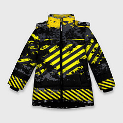 Куртка зимняя для девочки Grunge Line, цвет: 3D-черный