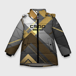 Куртка зимняя для девочки Cs:go - Bronze Deco Бронзовая декорация 2022, цвет: 3D-светло-серый