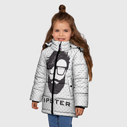 Куртка зимняя для девочки Hipster, цвет: 3D-светло-серый — фото 2
