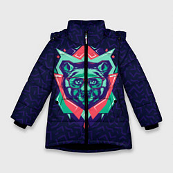 Куртка зимняя для девочки Hipster Bear, цвет: 3D-черный