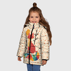 Куртка зимняя для девочки Осенняя лисичка, цвет: 3D-черный — фото 2