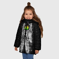 Куртка зимняя для девочки Музыкальный космонавт, цвет: 3D-черный — фото 2