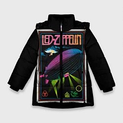 Куртка зимняя для девочки Led Zeppelin: Angel Poster, цвет: 3D-черный