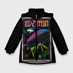 Куртка зимняя для девочки Led Zeppelin: Angel Poster, цвет: 3D-светло-серый