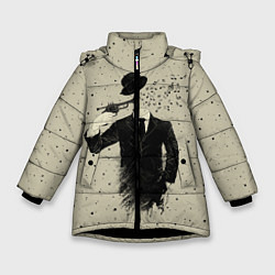 Куртка зимняя для девочки Музыкальный самоубийца, цвет: 3D-черный