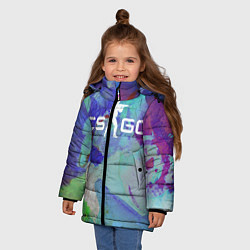 Куртка зимняя для девочки CS:GO Surface Hardening, цвет: 3D-черный — фото 2